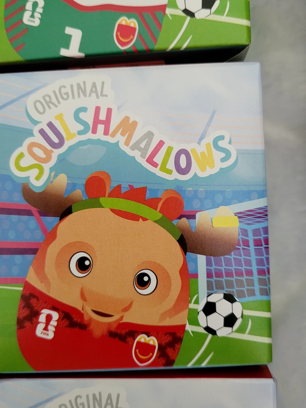 Squishmallows Red, Green, Blue Soccer Moose Plush